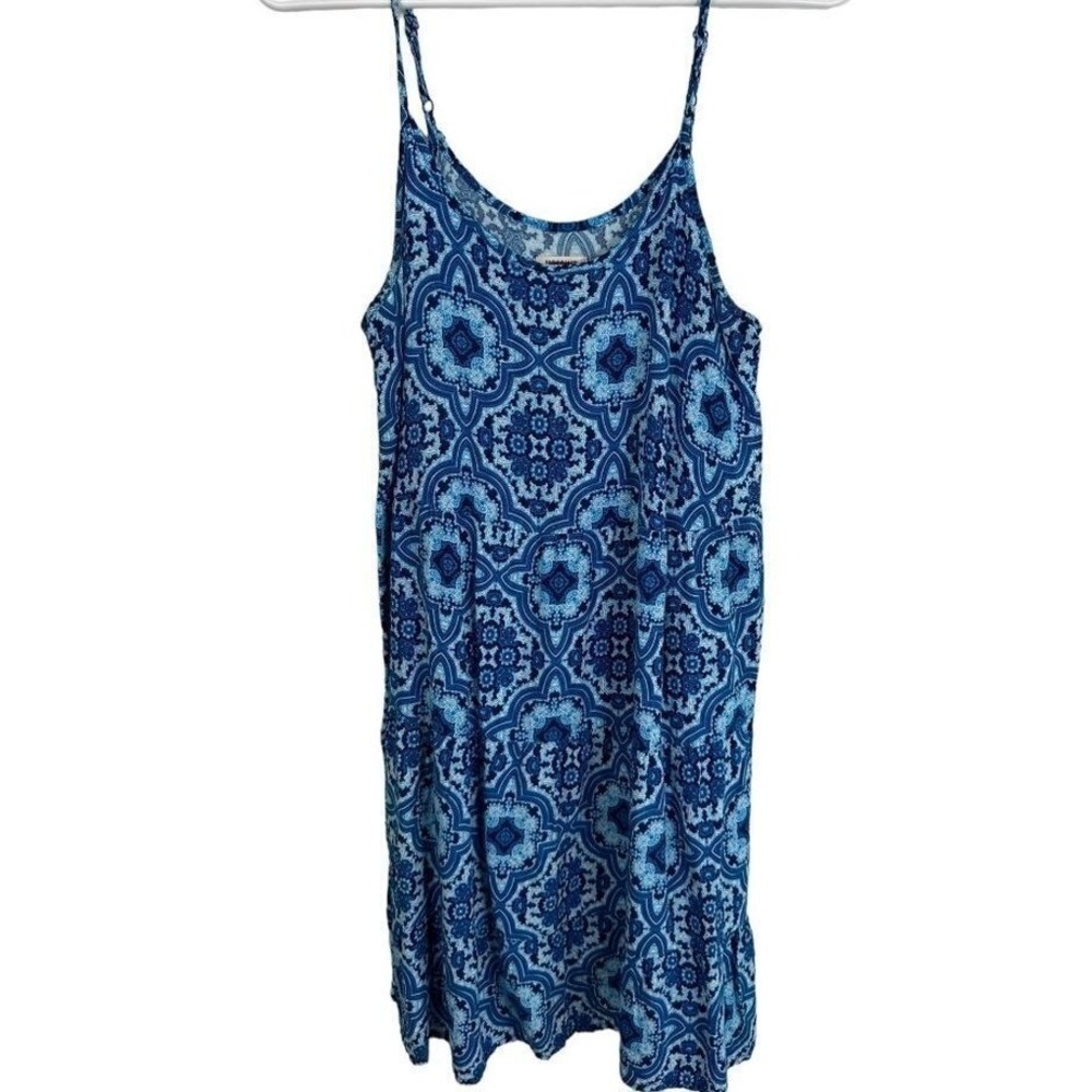 Mossimo Supply Co Blue Medallion Paisley‎ Tiered Mini Dress Small